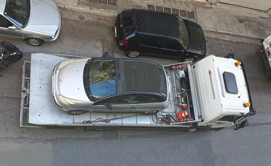 αυτοκινητάμαξα, γερανός, συνεργείο