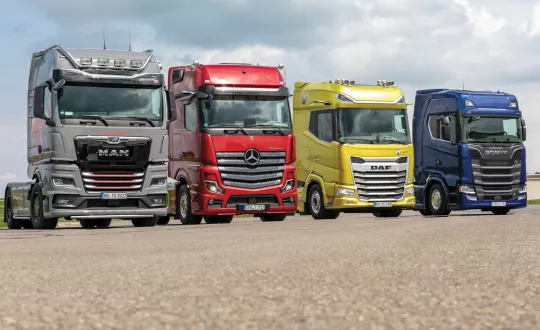 cabin test man mercedes daf scania