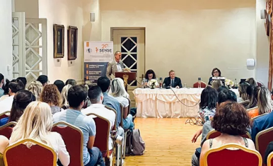 Στιγμιότυπο από την εκδήλωση με θέμα 'European Transport on track for a Sustainable and Green Future' που διοργάνωσε η Αντιπροσωπεία της Ευρωπαϊκής Επιτροπής στην Ελλάδα μαζί με το ΕΠΙΣΕΥ του Εθνικού Μετσοβίου Πολυτεχνείου (ΕΜΠ).