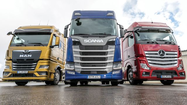 MAN TGX 18.510 BLS vs Mercedes-Benz Actros 1853 LS vs Scania S 540 A4x2NA
