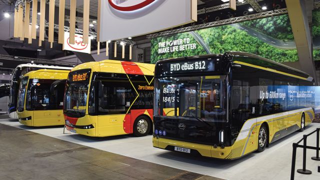 Η BYD έλαβε μέρος με τέσσερα ηλεκτρικά μοντέλα της, κατάλληλα  για αστικές και υπεραστικές μεταφορές. 