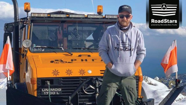 Ο Νίκος Ρήγας και το Mercedes-Benz Unimog 1700 L.