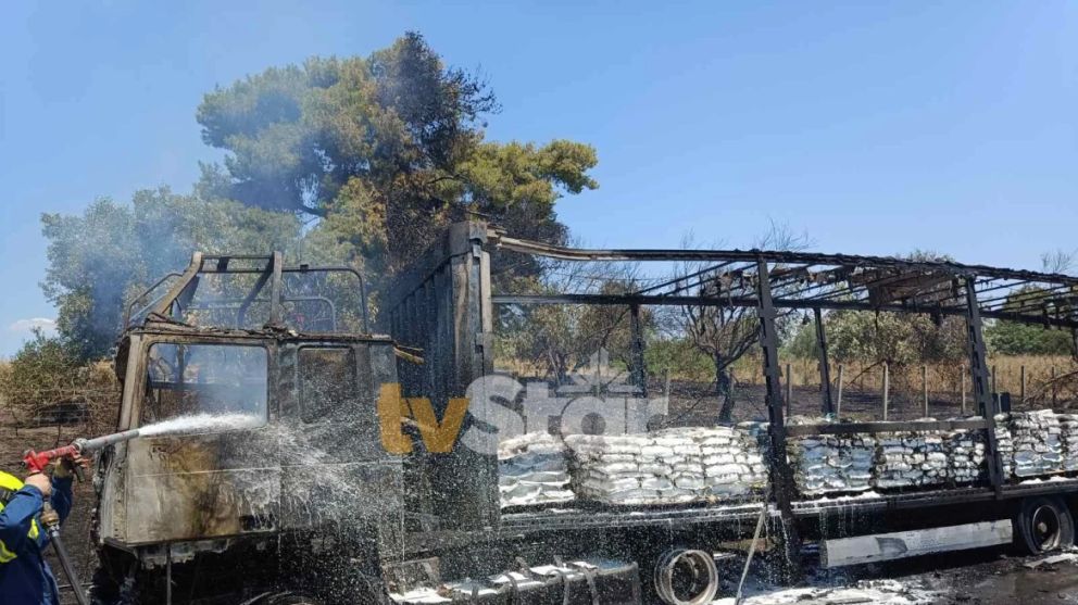 Οινοφυτα νταλικα σε φλόγες
