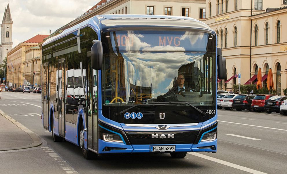Το ηλεκτρικό  MAN Lion’s City E στους δρόμους του Μονάχου.