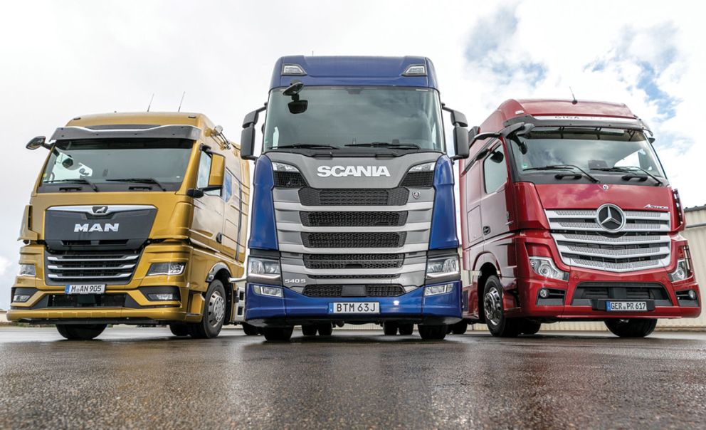 MAN TGX 18.510 BLS vs Mercedes-Benz Actros 1853 LS vs Scania S 540 A4x2NA