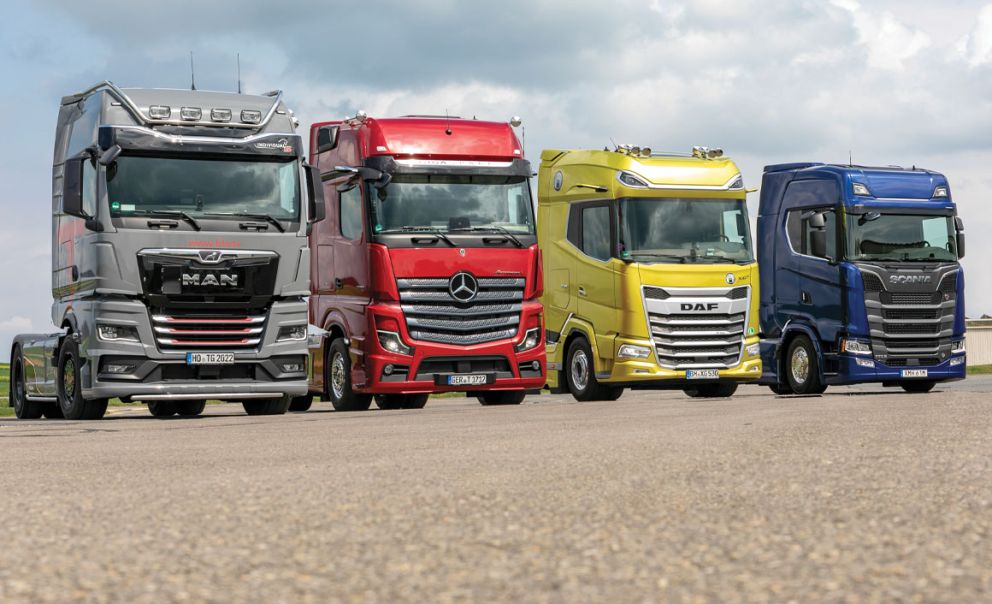 cabin test man mercedes daf scania