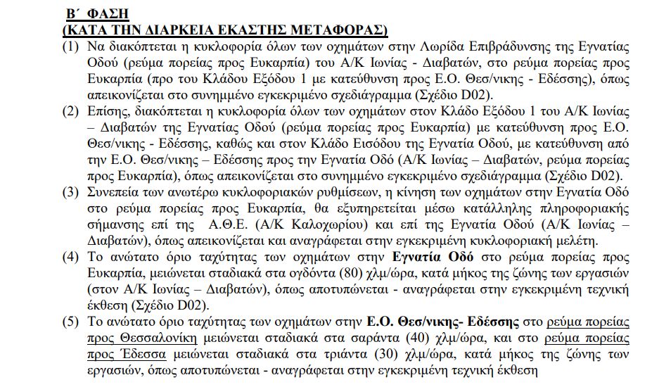 απαγορευτικά εγνατίας