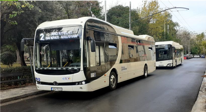 Το ηλεκτρικό λεωφορείο της BYD Πρωτοχρονιά στην Αθήνα