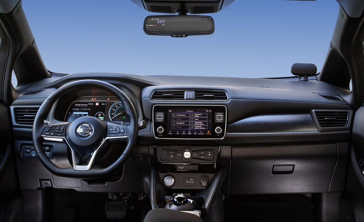 To εσωτερικό του Nissan LEAF.